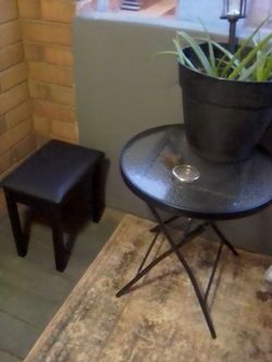 Small bistro table with one chair