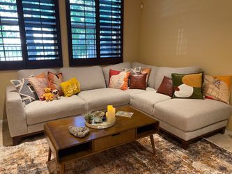 2 piece Grey Mid Century/Modern Sectional