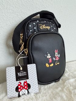 Primark x Disney Mickey & Minnie Black Faux Leather Crossbody Bag