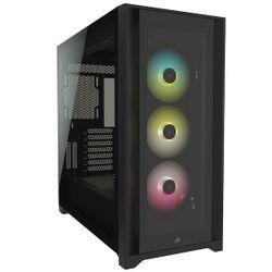 Corsair iCUE 5000X RGB Tempered Glass Mid-Tower ATX PC Smart Case - Black