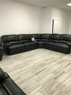 New Venice Black Sectional Reclining Sofa ONLY $999
