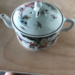 Antique Rose Family Teapot Fine China 