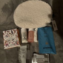 Sisley Holiday Cosmetics Travel Gift Set With Faux Fur Cosmetics Bag 8pc.
