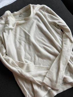 Uniqlo Fleece Long-Sleeve Top | Cream | Small