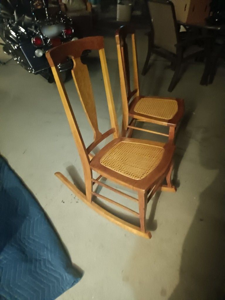 Set Of Vintage Antique Rocking Chair N Chair