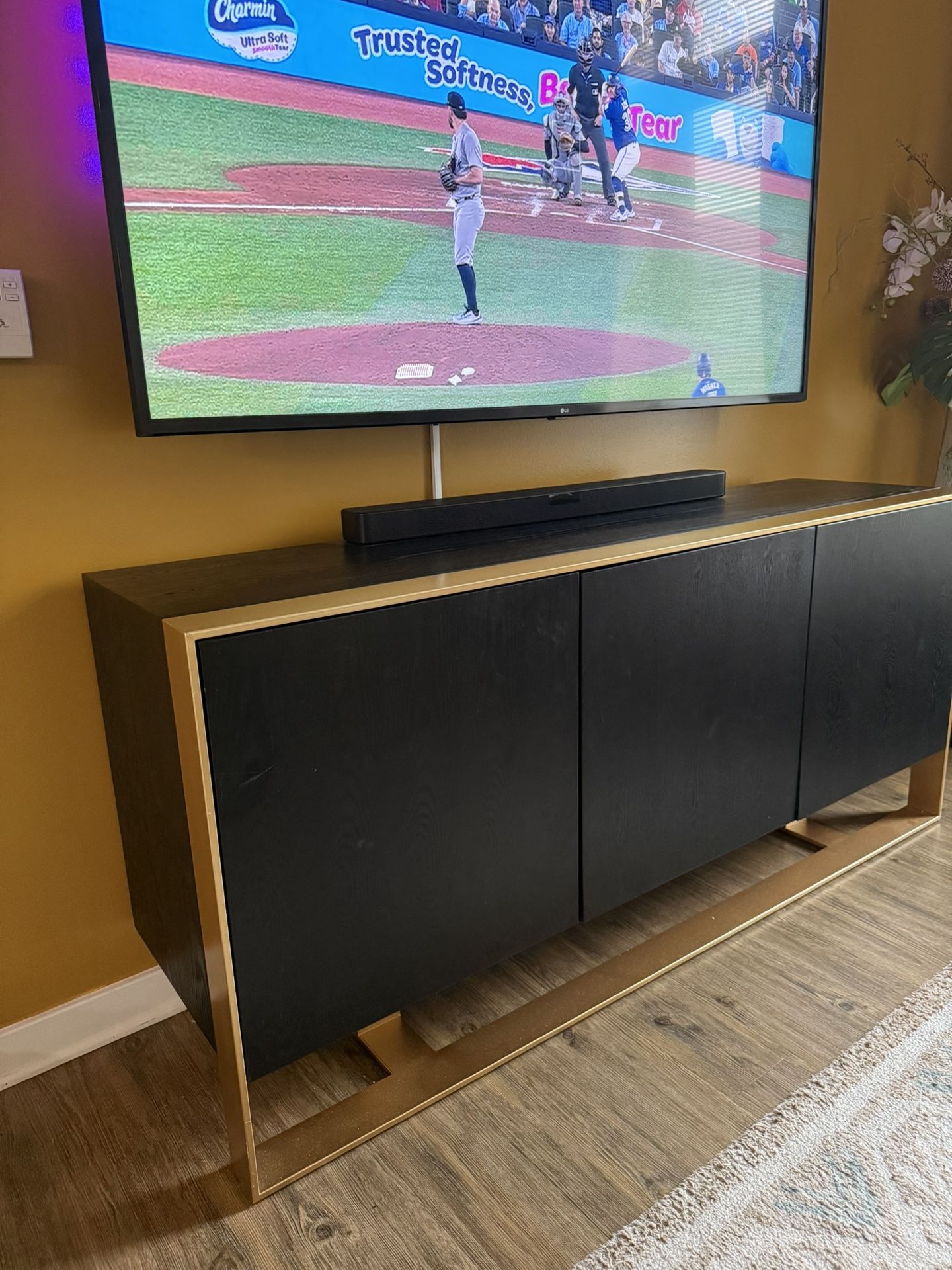  Black and Gold TV Stand 