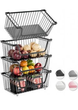 Stackable wire baskets for organization
