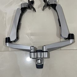 Dual (2) Monitor Silver (WALL) Stands