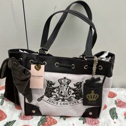 Juicy Couture Classic Scottie Dogs Daydreamer Tote Shoulder Bag Pink Y2K