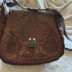 Vintage Hand Tooled Leather Purse