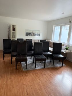10 Dining Chairs * Sturdy Solid Wood Frames & Legs * $20 per chair