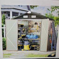 4-ft x 6.2-ft  Galvanized steel Metal Storage Shed