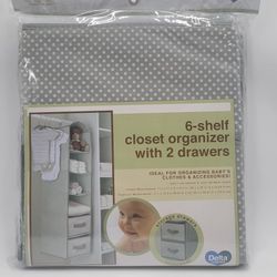 6 Shelf Hanging Wall Storage with 2 Drawers - Easy Storage/Organization Solution