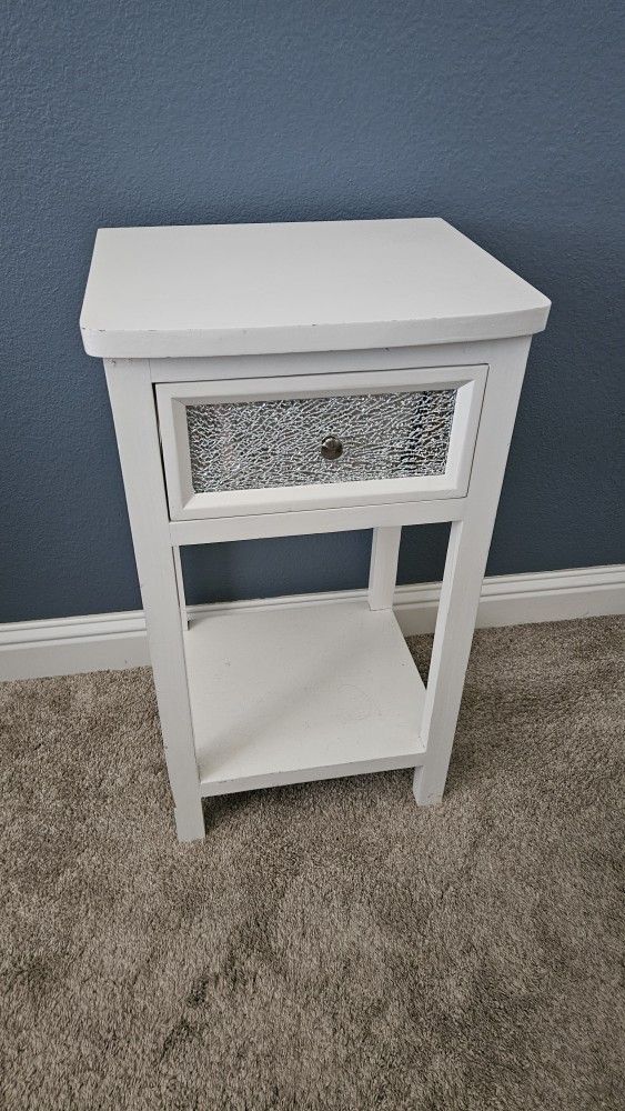 White Side Table With Drawer