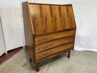 BERNHARD PEDERSEN Made in Denmark Mid Century Teak Secretary Desk