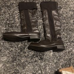 Brown Leather Boots Size 6 1/2