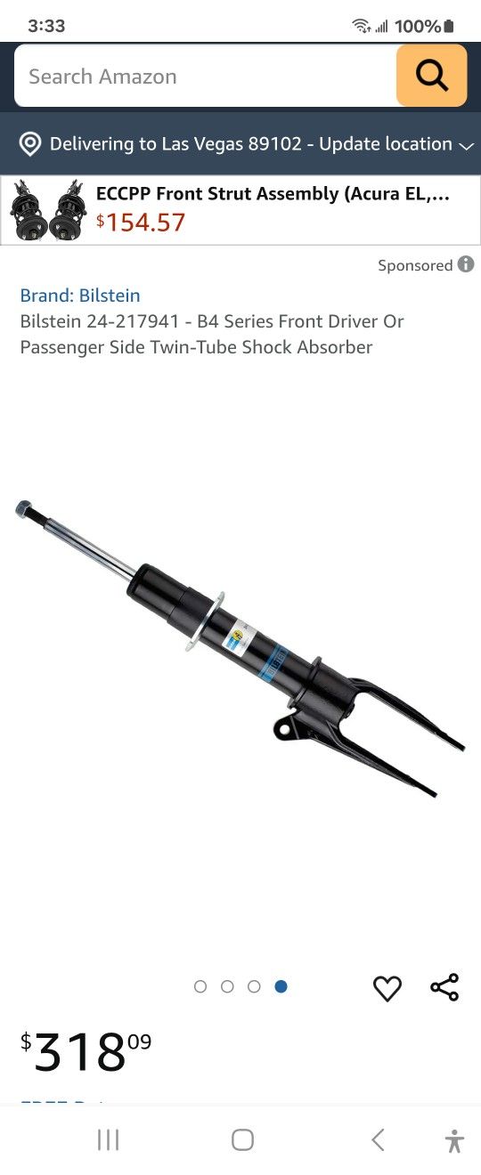 Set 2 Pieces, Bilstein 24-217941 - B4 Series Front Driver and Passenger Side Twin-Tube Shock Absorber