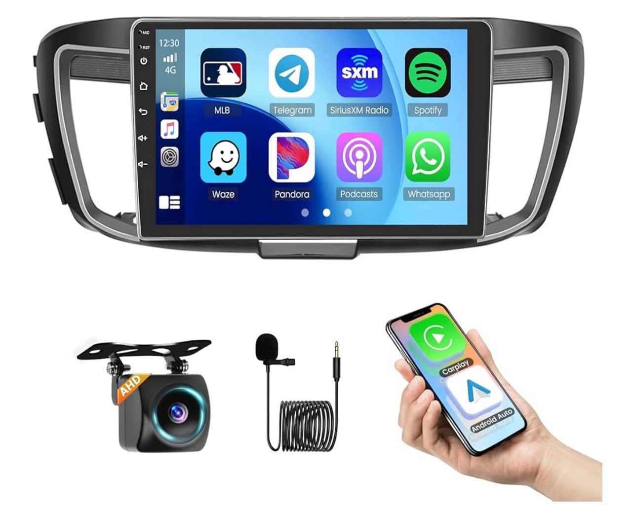 Car Radio for Honda Accord 9th 2.0L (Manual A/C) 2014 2015 2016, 10.1 inch