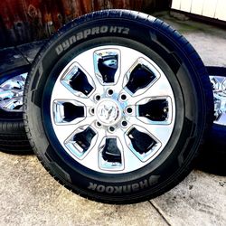 Like New 20” Ram 2500 Chrome Limited OEM Wheels and Hankook Tires 99% Tread