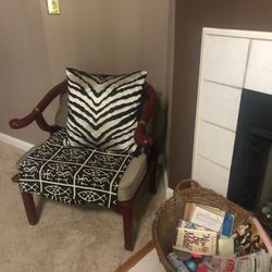 Zebra and Leopard Print Accent Chair Set 
