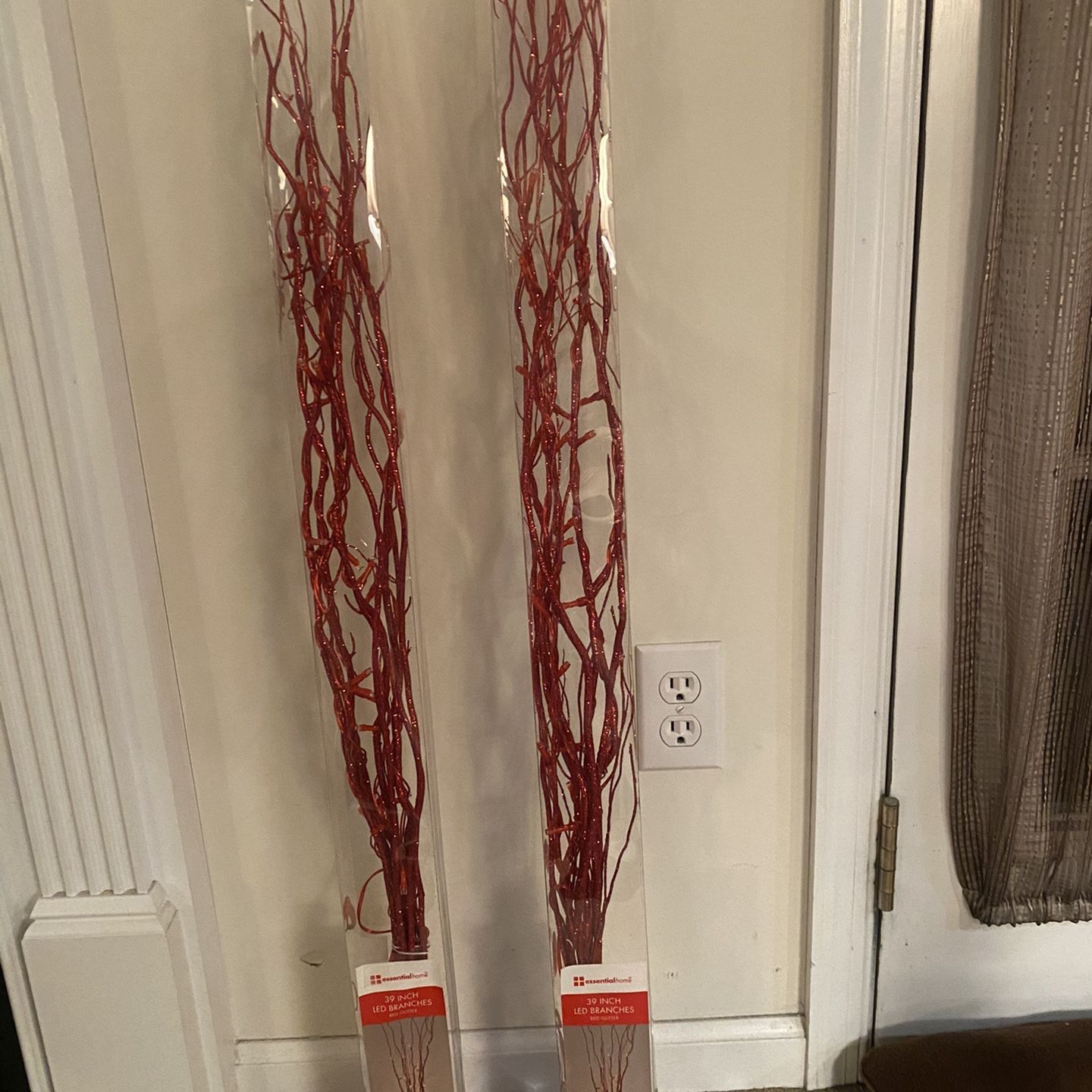 39 Inch Tall LED Branches Decorations (Red Glitter)