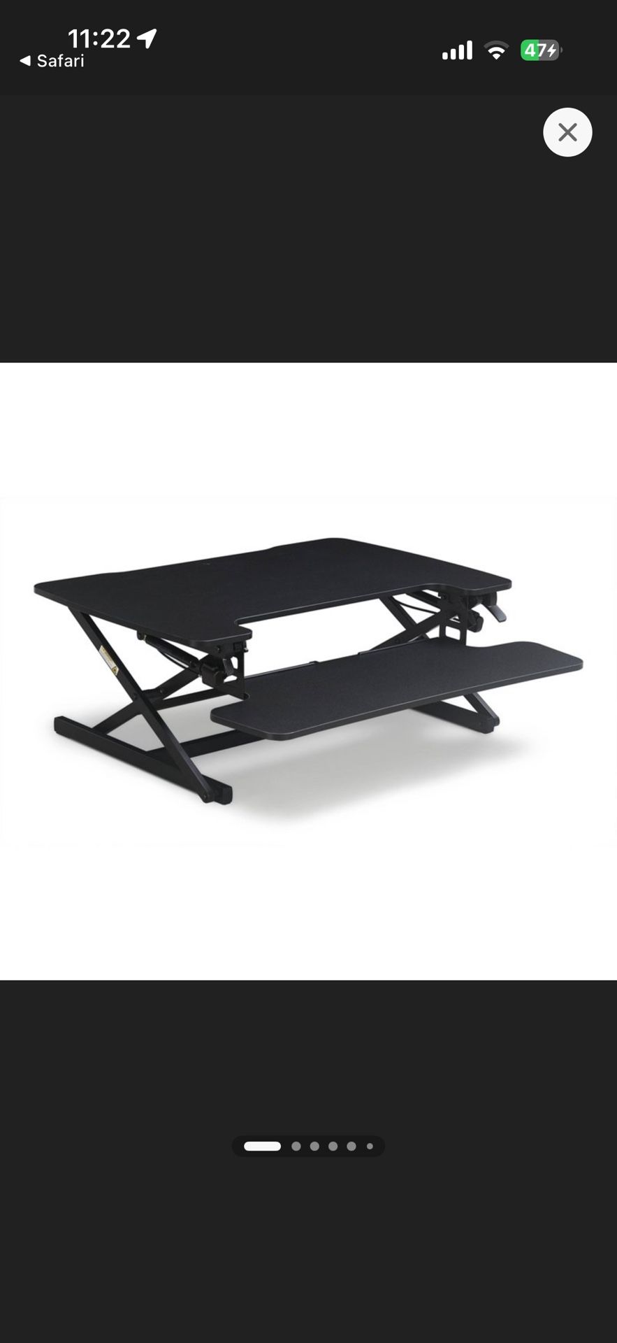 Desktop standing desk adjustable
