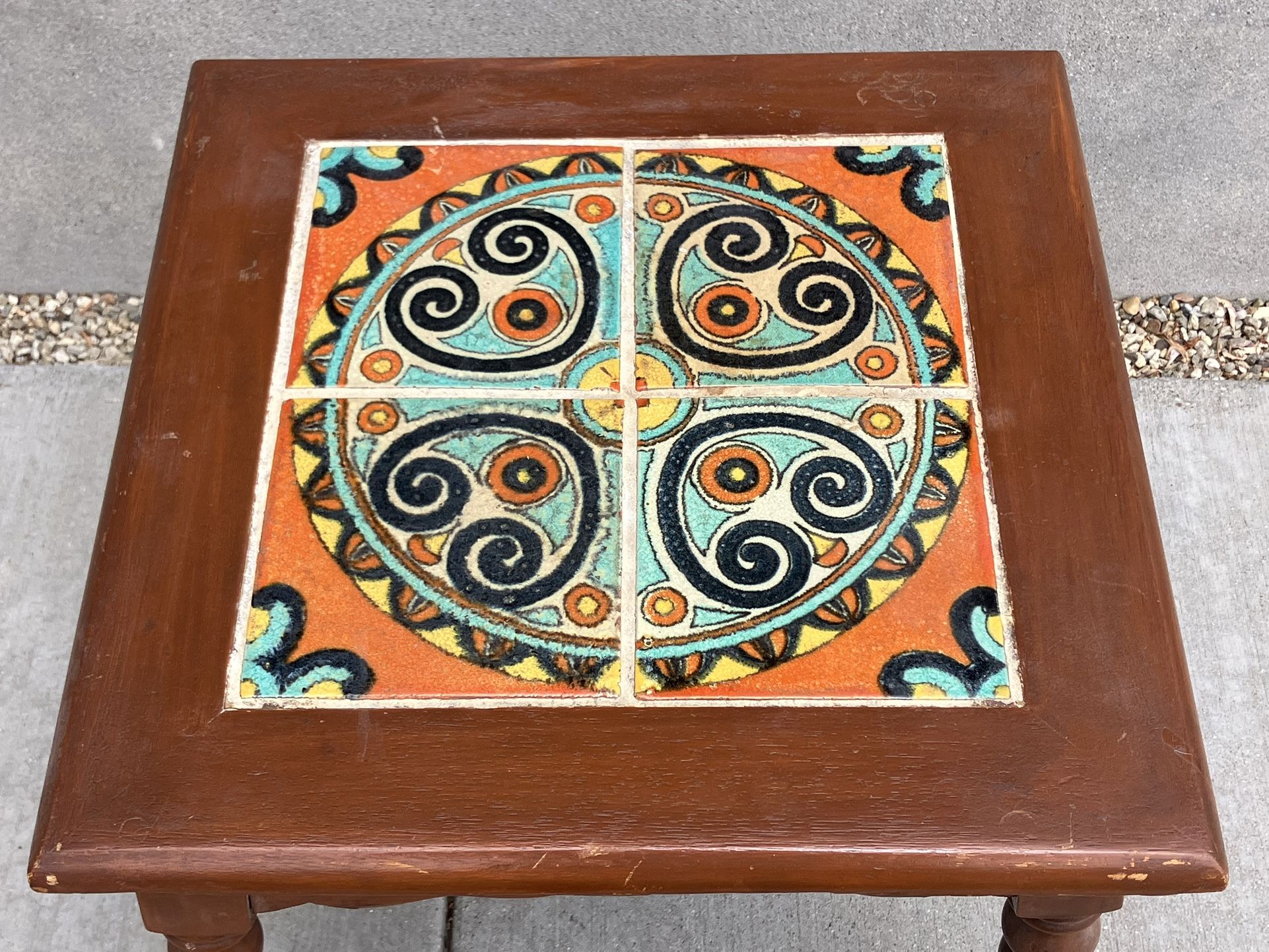 Vintage Early California Malibu Tile Side / End Table
