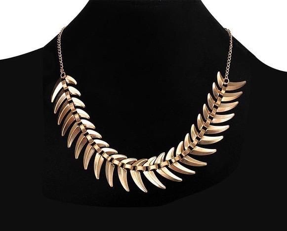 Fishbone Choker Statement Necklace