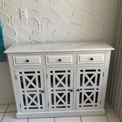 White Skinny Entrance Console Table With Bookcase 
