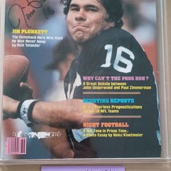 Jim Plunkett Oakland Raiders Autographed Signed Full Magazine Sports Illustrated Autograph Ticket 