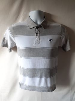 Wrangler boys gray/white striped Polo shirt size L (10-12)