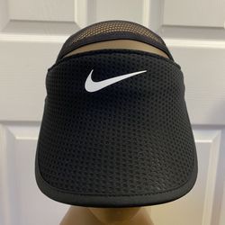 Nike Visor Cap Strap Back Black Dri-Fit Running Mens Unisex New!!