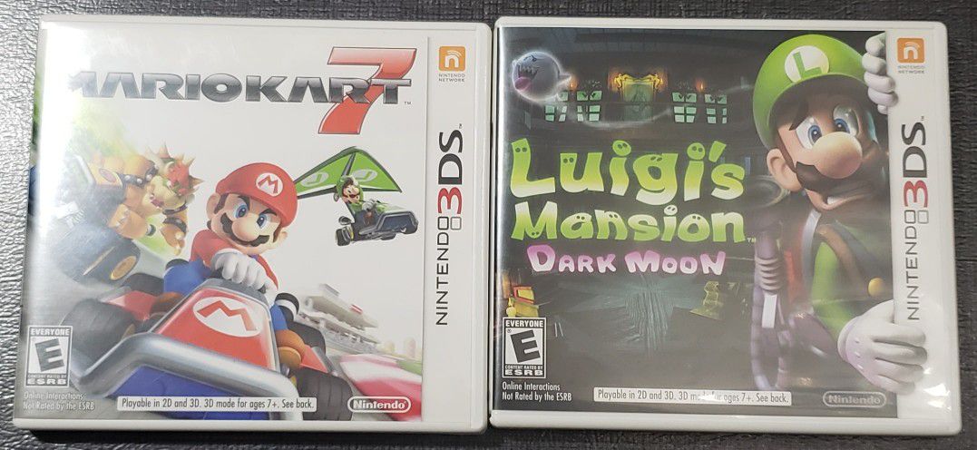 3DS Luigi's Mansion: Dark Moon and Mario Kart 7