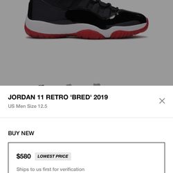 Jordan Retro 11 Bred 2019