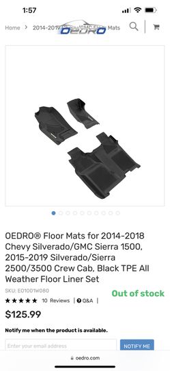 Oedro Floor Matt’s 2014-2018 Chevy 1500