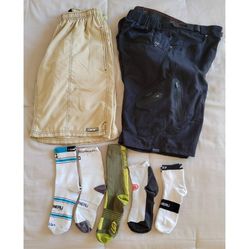 Men's Cycling Padded Quick Dry Biking Shorts & Socks Size Large