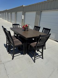 Counter Height Dining Table Set with 6 Chairs