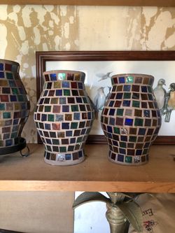 4 Stain glass Outdoor Candle Cover