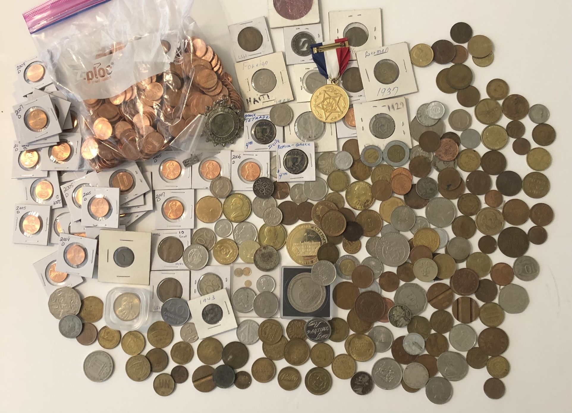 100’s Of Coins Tokens Medals US & Foreign