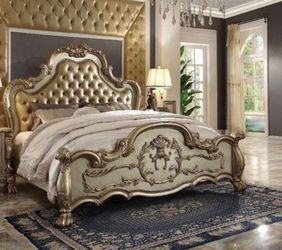 California King Bed with two drawer night stands  and one bench