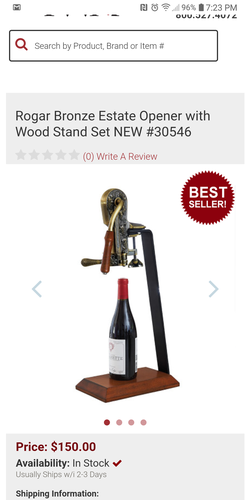 Bronze Estates Wine Bottle Opener / NEW!