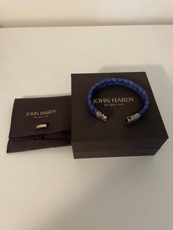 John Hardy Blue Braided Leather Bracelet