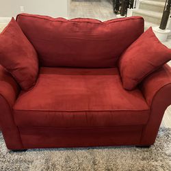 Red Microfiber Sofa / Chair