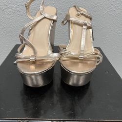 Rose Gold Metallic Wedges