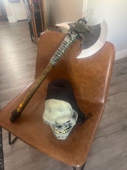 Halloween Costume Axe and Skull Mask Set