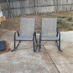 Two  Rocking Outdoor Lawn Chairs