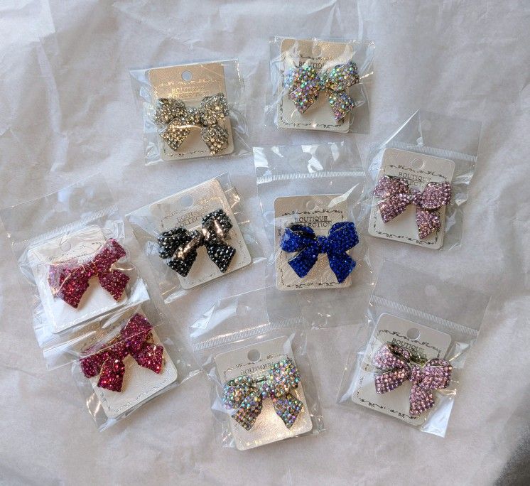 Rhinestone Bow Rings-fits all 