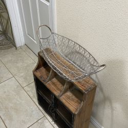Large Wire And Metal Egg Basket.