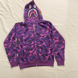 A Bathing Ape Purple Long Sleeve Hoodies & Sweatshirts