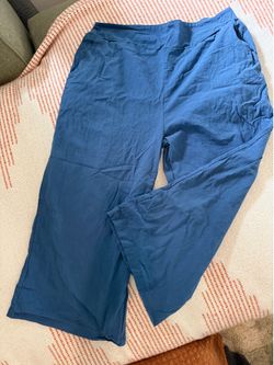 UO Blue Lounge Pants Relaxed Wide Leg Cotton Women’s Size M